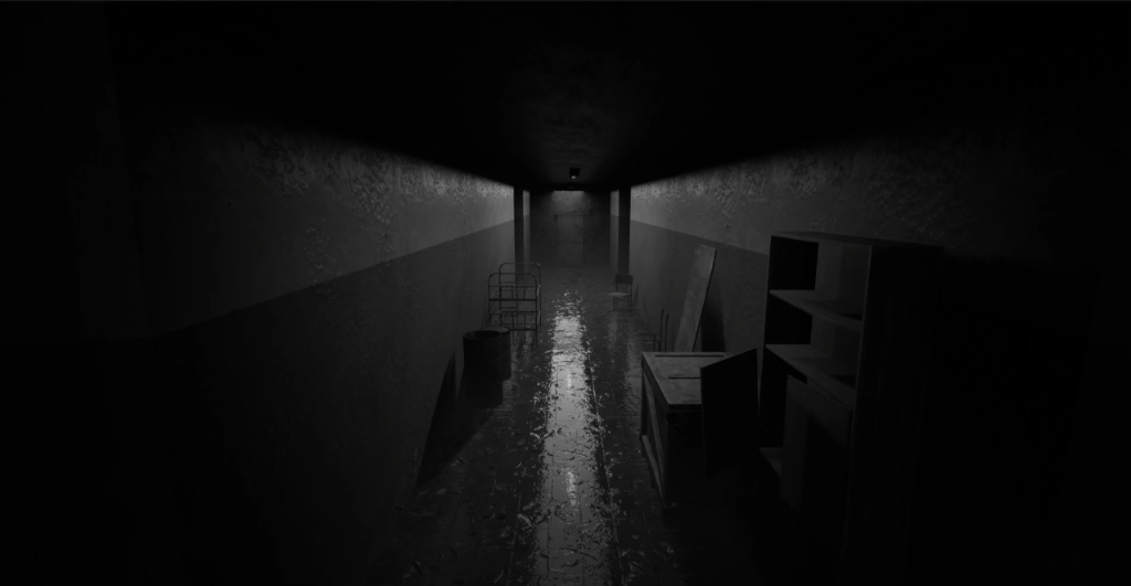 Corridoio immerso nell'oscurità — Oryx GP Studio UE5